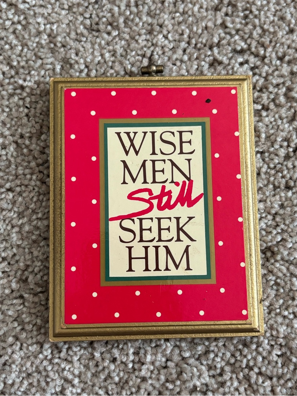 Vintage 1986  Enesco Wise Men Still Seek Him Red Gold Wall Plaque